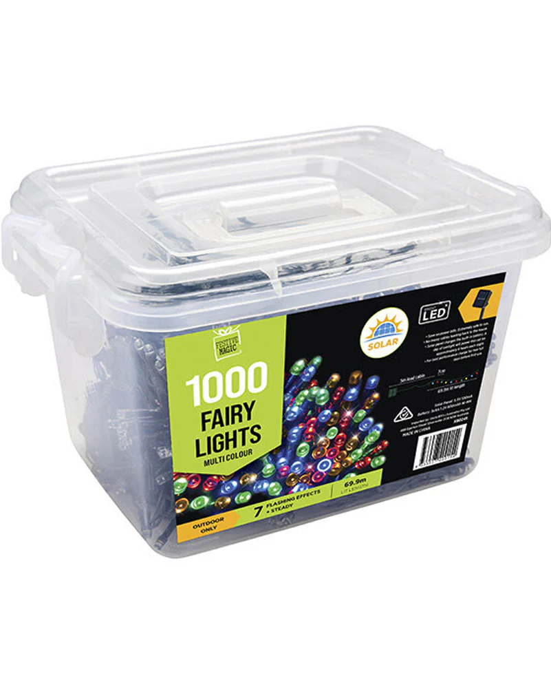 Solar Fairy Lights Multi Coloured 1000 Piece 69.9m - Image 4
