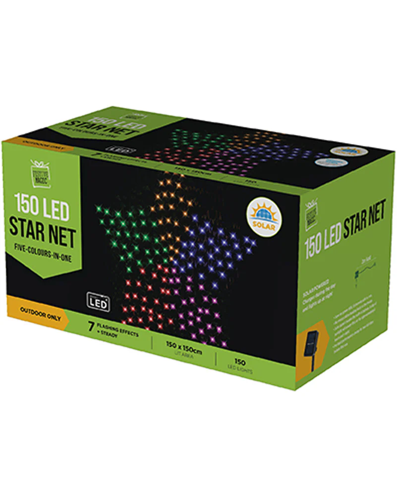 Solar Rainbow LED Star Net Light 1.5m