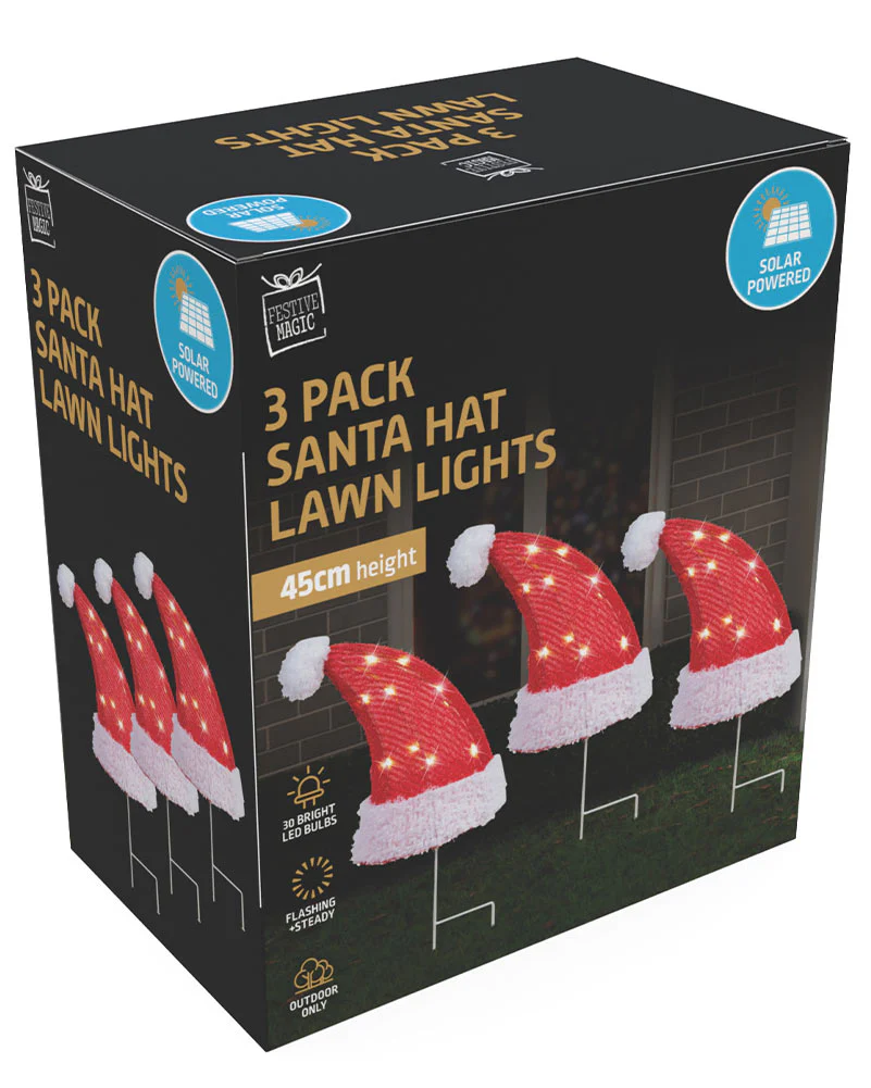 Solar Santa Hat Path Christmas Lights 3 Piece - Image 5