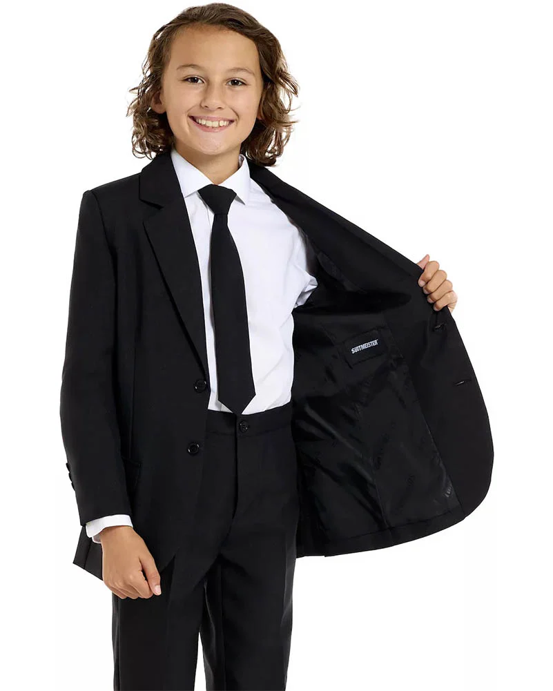 Solid Black Kids Suitmeister - Image 3