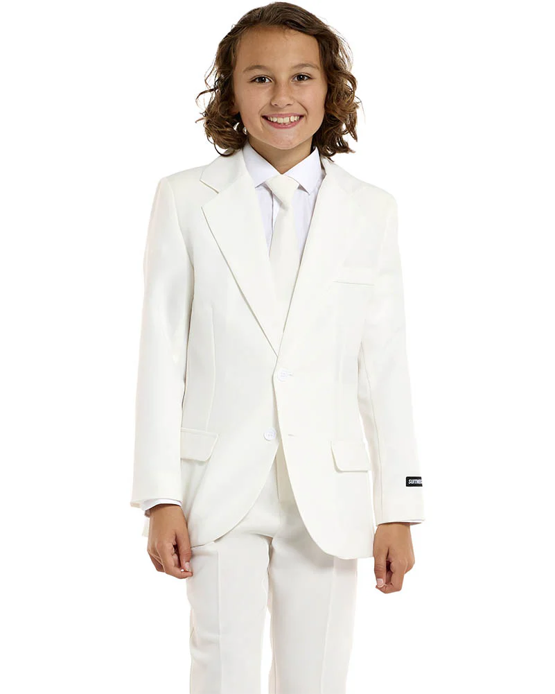 Solid White Kids Suitmeister - Image 7