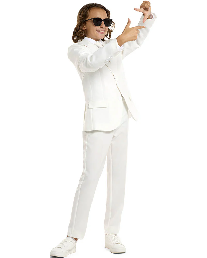 Solid White Kids Suitmeister - Image 8