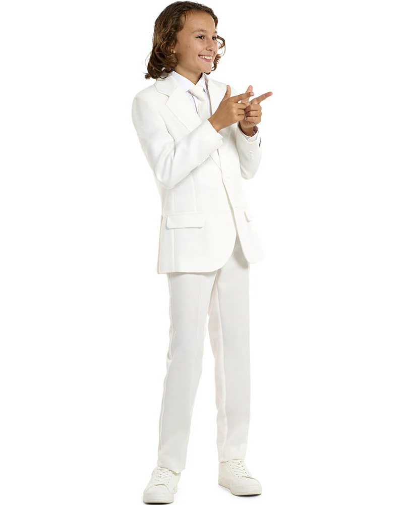 Solid White Kids Suitmeister - Image 9