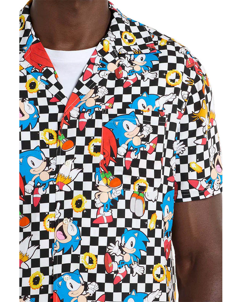 Sonic Retro Rings Mens Opposuit Summer Shirt - Image 4