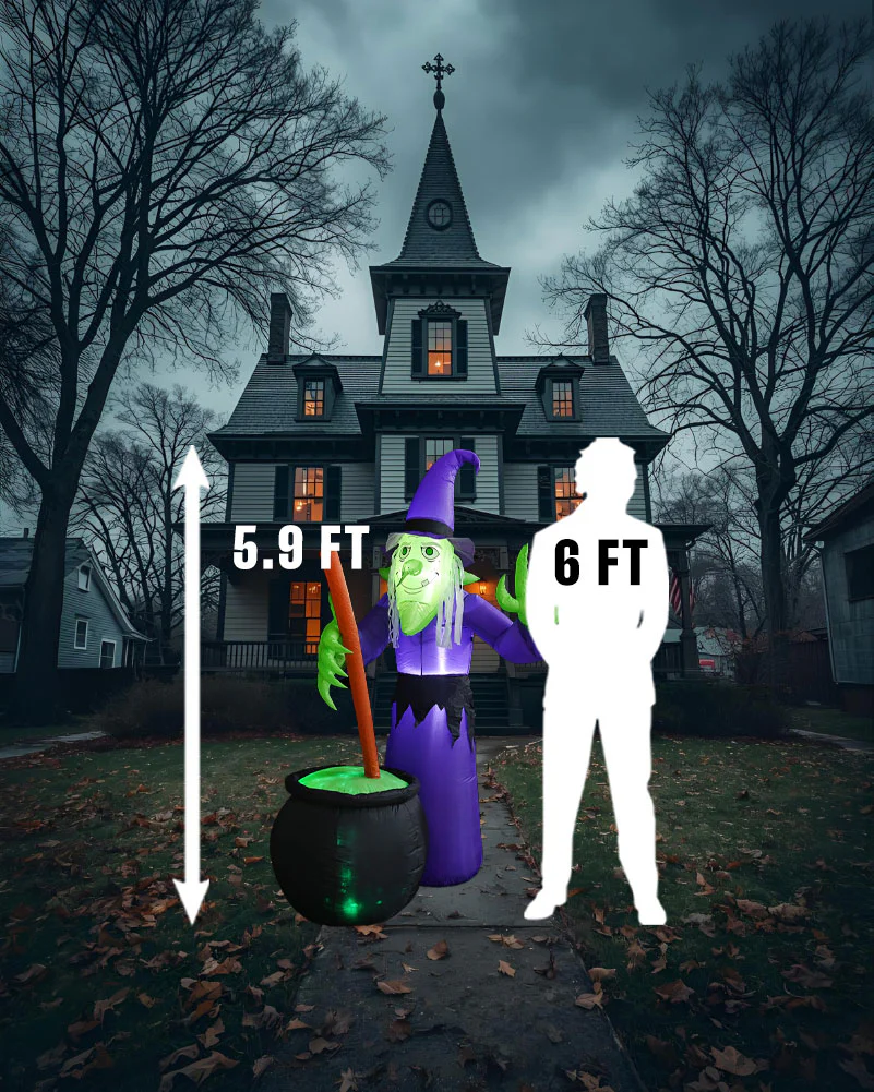 Sorceress Flash Cauldron Lawn Inflatable 1.8m - Image 2