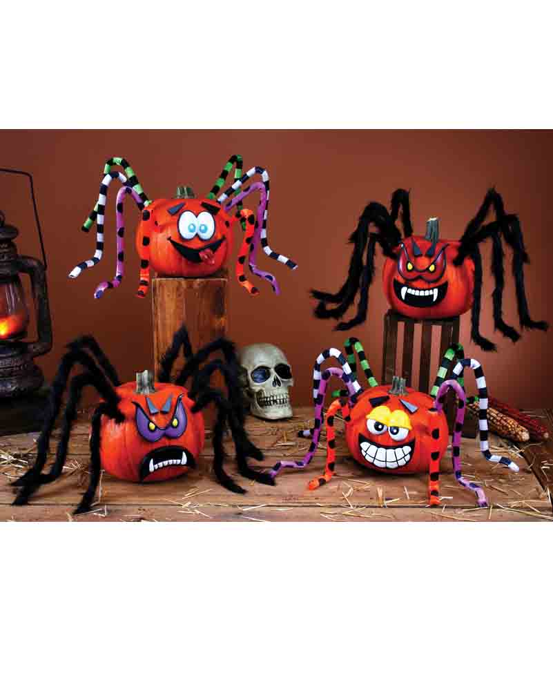 Spider Pumpkin Decorating Kit with Red Eyes - Image 2