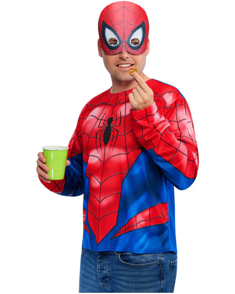 Spiderman Adult Shirt and Mask Set - Image 6
