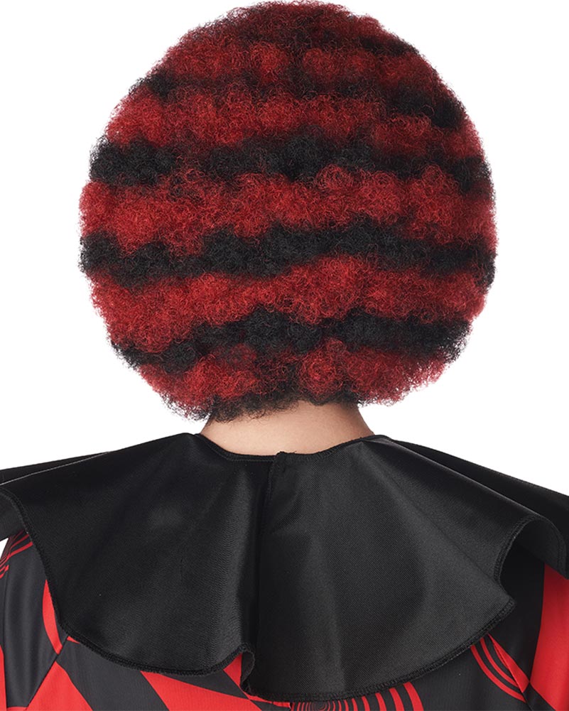 Spiral Clown Black and Red Afro Wig - Image 2