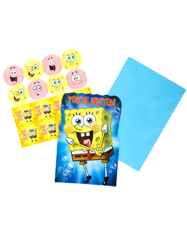 Spongebob Party Invitations Pack of 8 - Image 2