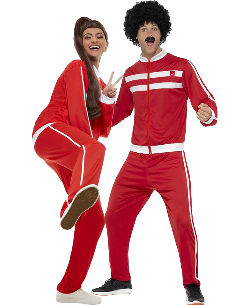 80s Red Scouser Tracksuit Mens Costume - Image 2