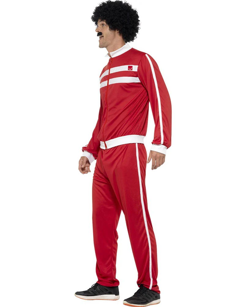 80s Red Scouser Tracksuit Mens Costume - Image 4