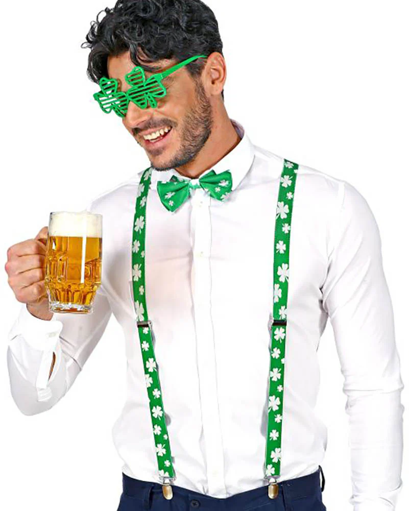 St Patricks Day Glasses Suspenders and Bow Tie Set - Image 4