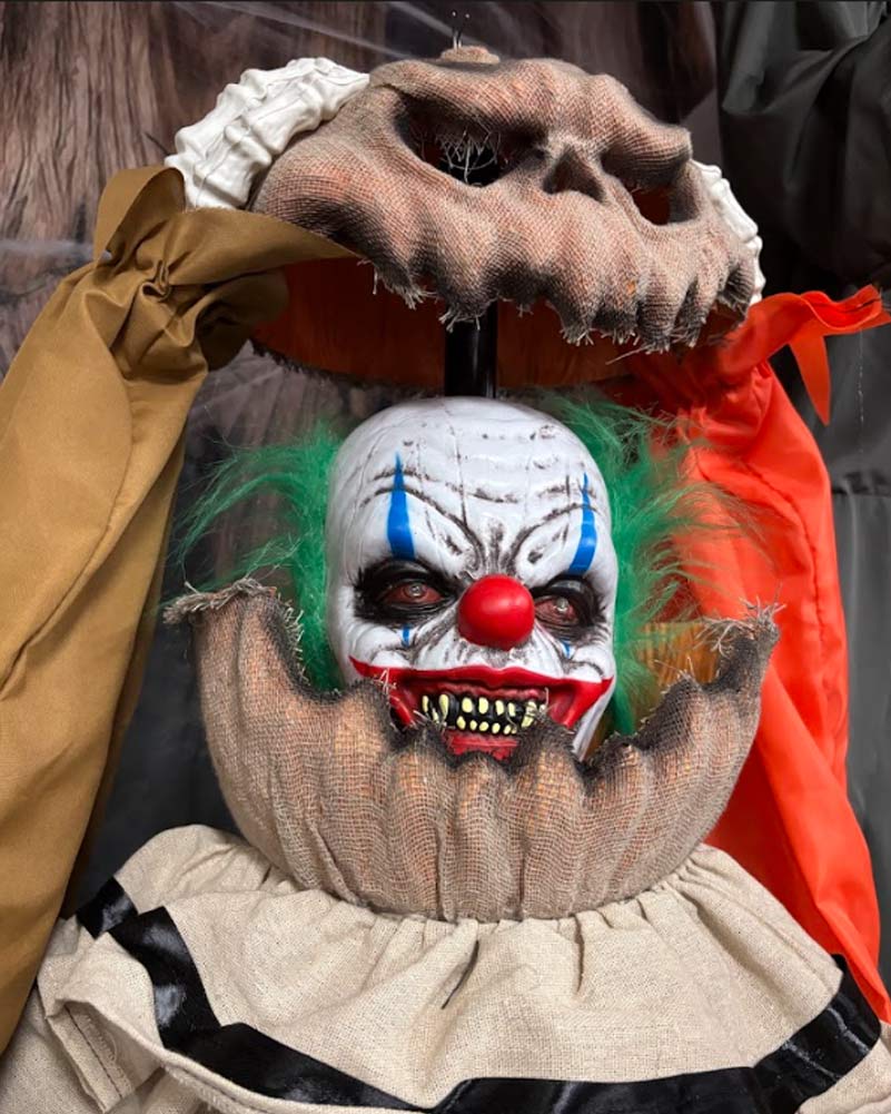Standing Pumpkin Clown Animated Decoration 1.7m - Image 2