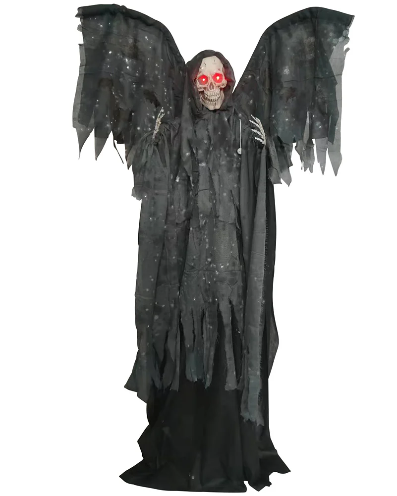 Standing Winged Reaper Animated Decoration 1.9m - Image 2