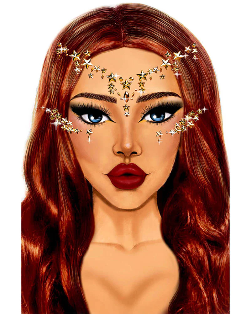 Star Sign Face Jewels Sticker - Image 2