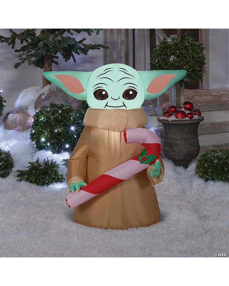 Star Wars The Child With Candy Cane Christmas Inflatable - Image 2