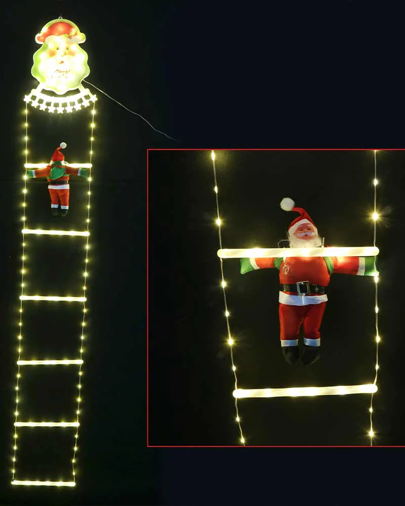Starry Christmas LED Ladder with Santa Topper 1.8m - Image 5