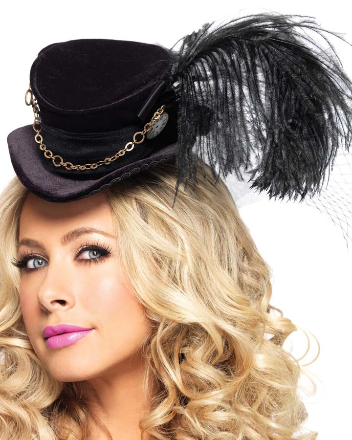 Steampunk Velvet Womens Top Hat