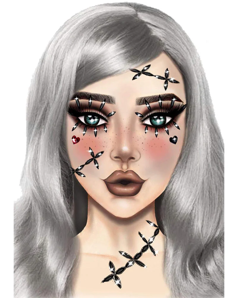 Stitches Adhesive Face Jewels - Image 2