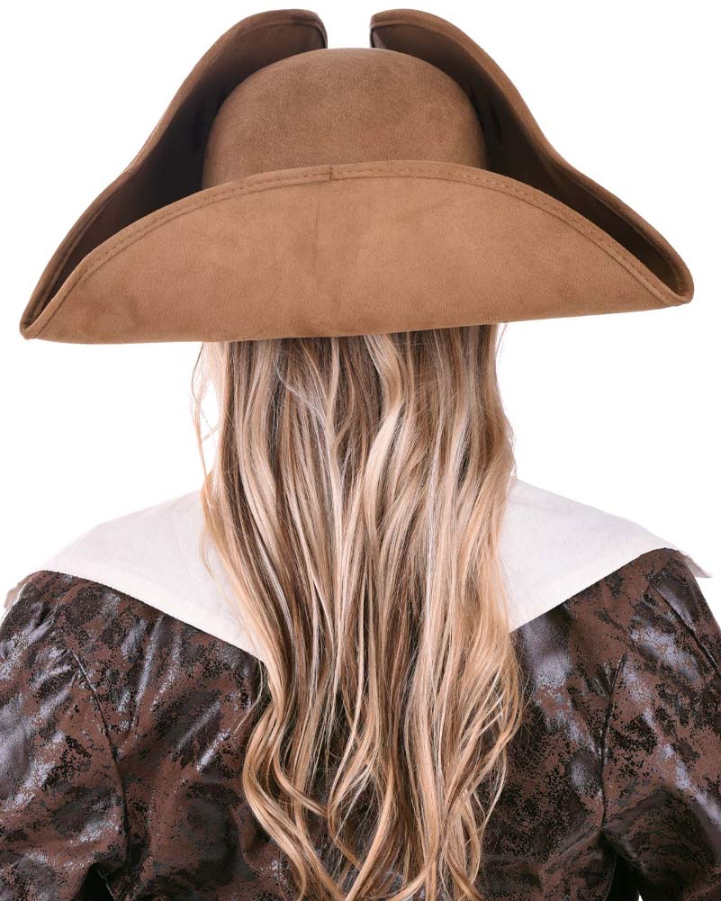 Suede Womens Deluxe Pirate Hat - Image 2