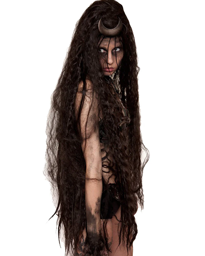 Suicide Witch Premium Long Brown Wig - Image 3