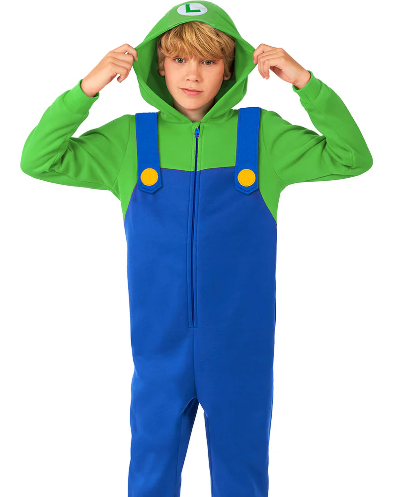 Super Mario Bros Luigi Kids Opposuit Onesie - Image 3