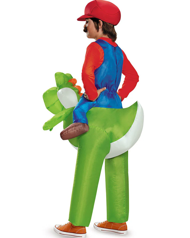 Super Mario Bros Mario Riding Yoshi Inflatable Child Costume - Image 2