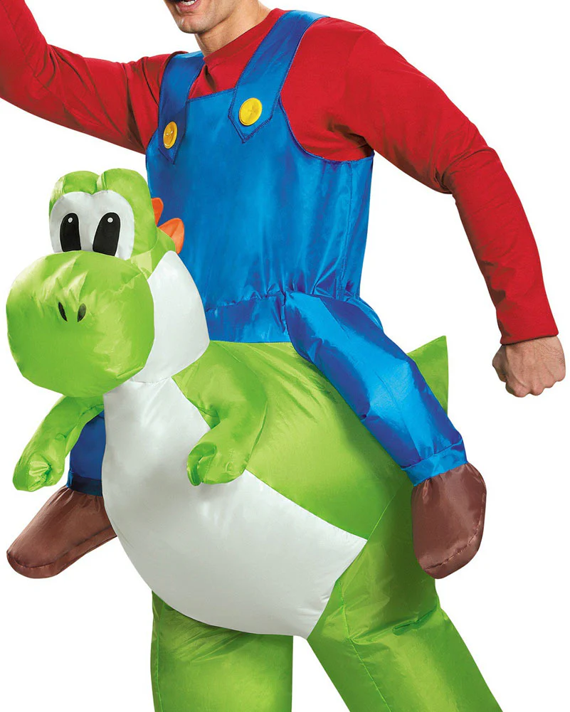 Super Mario Brothers Mario Riding Yoshi Inflatable Adult Costume - Image 2