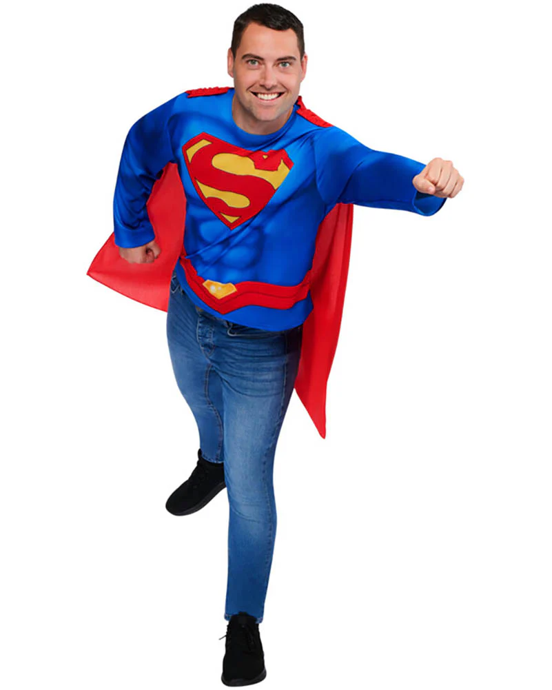 Superman Adult Shirt and Cape Set - Image 3