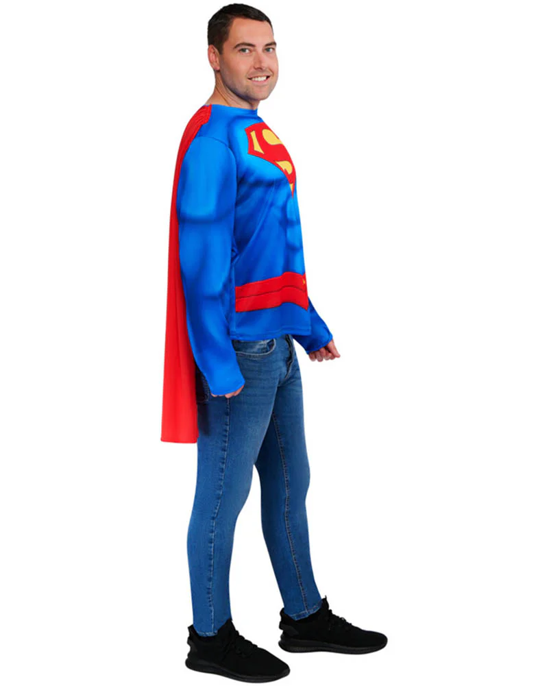 Superman Adult Shirt and Cape Set - Image 4