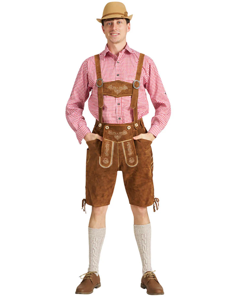Sven Authentic Oktoberfest Leather Lederhosen Mens Costume - Image 4