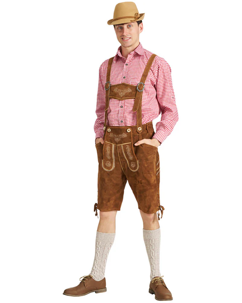 Sven Authentic Oktoberfest Leather Lederhosen Plus Size Mens Costume - Image 3