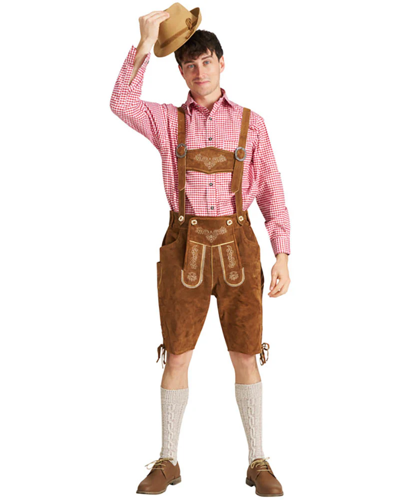 Sven Authentic Oktoberfest Leather Lederhosen Plus Size Mens Costume - Image 5