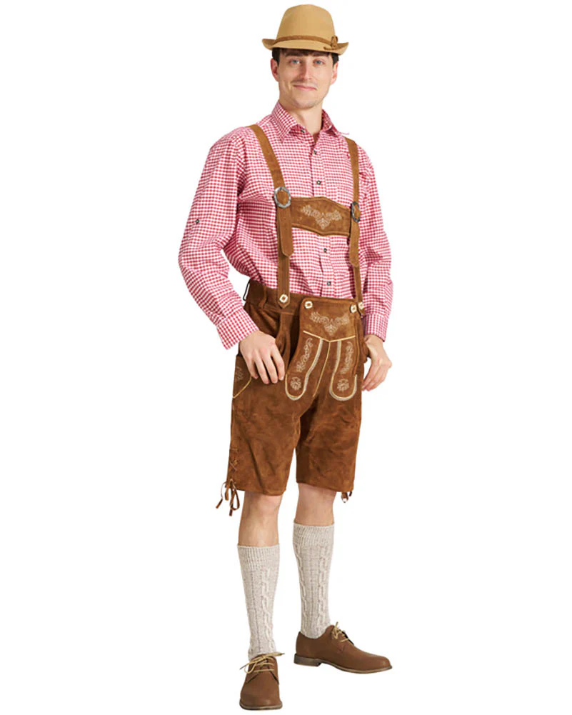 Sven Authentic Oktoberfest Leather Lederhosen Plus Size Mens Costume - Image 6