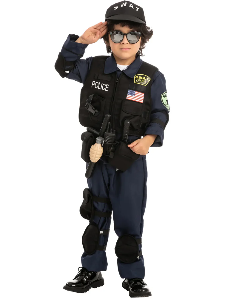 SWAT Police Officer Complete Kids Costume - Image 4