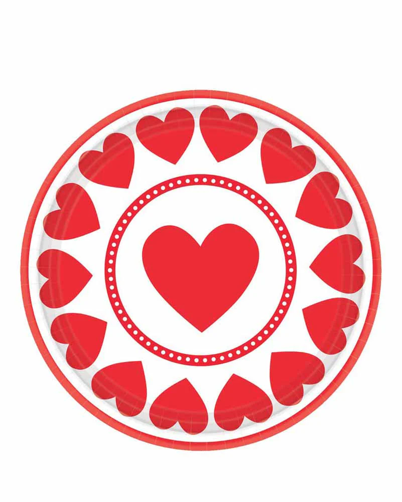 Sweet Love 23cm Party Plates Pack of 8 - Image 2