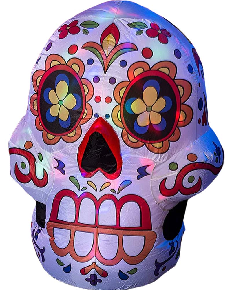 Tall Day of The Dead Calavera Lawn Inflatable 1.2m - Image 3