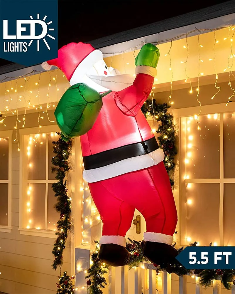 Tall Hanging Santa Christmas Inflatable 1.5m - Image 2