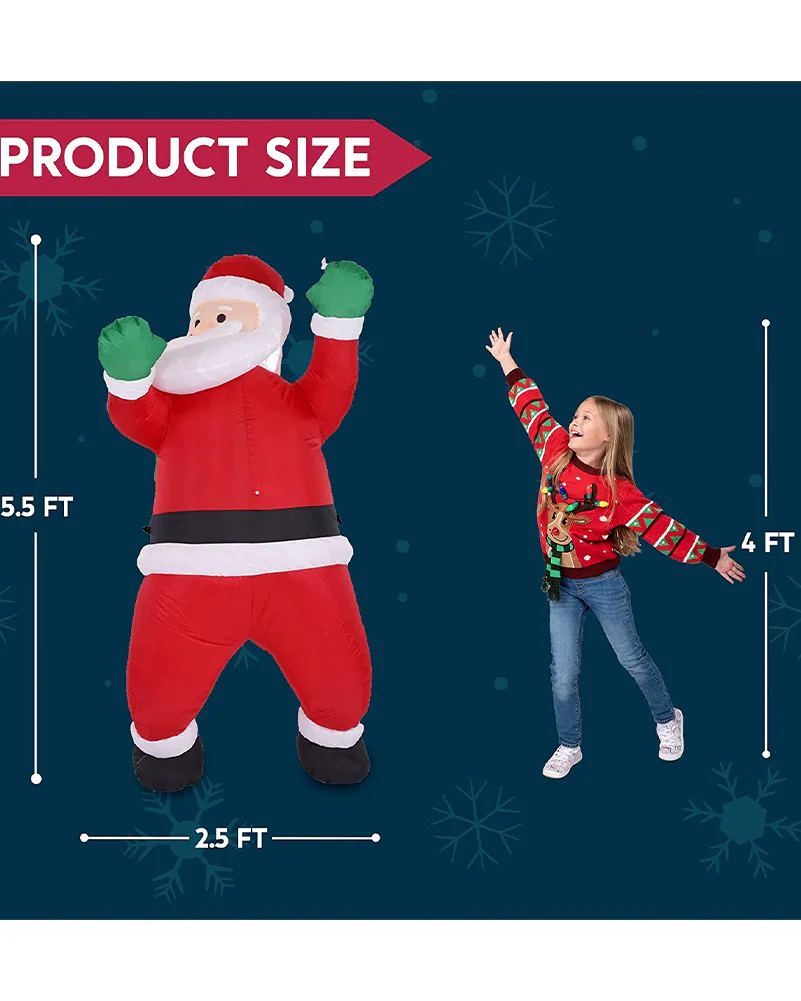 Tall Hanging Santa Christmas Inflatable 1.5m - Image 3