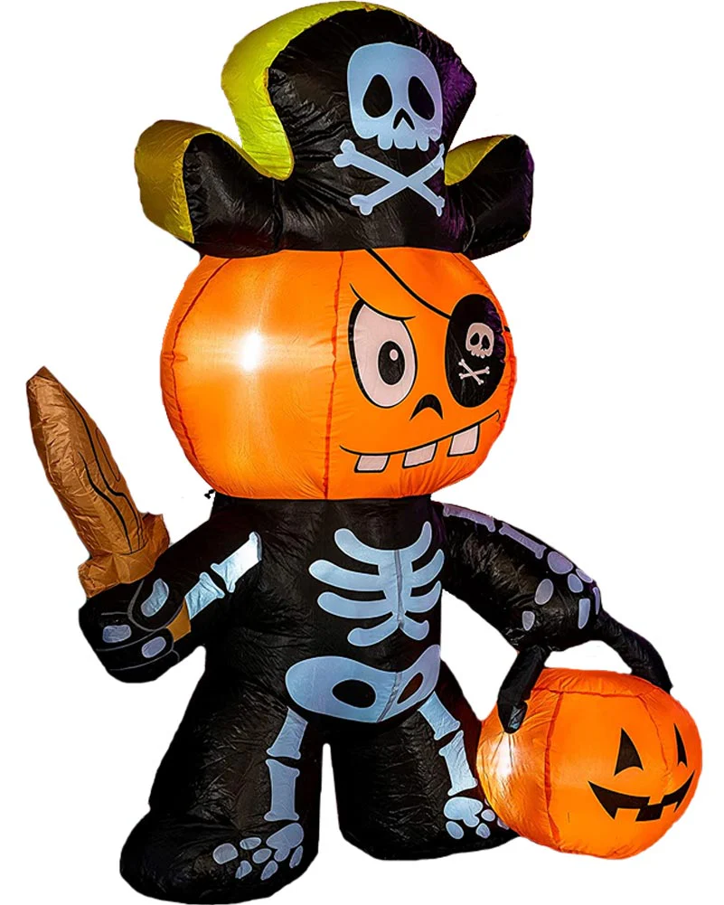 Tall Pirate Pumpkin Lawn Inflatable 1.5m - Image 3