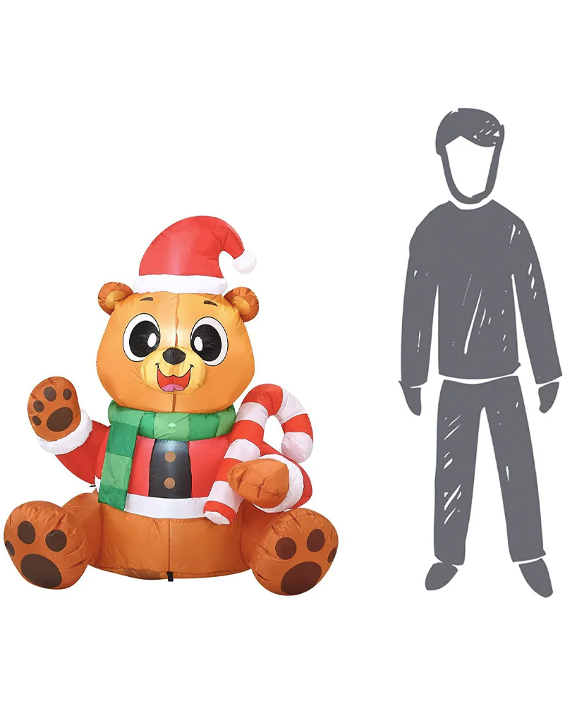 Tall Teddy Bear Christmas Lawn Inflatable 1.5m - Image 4
