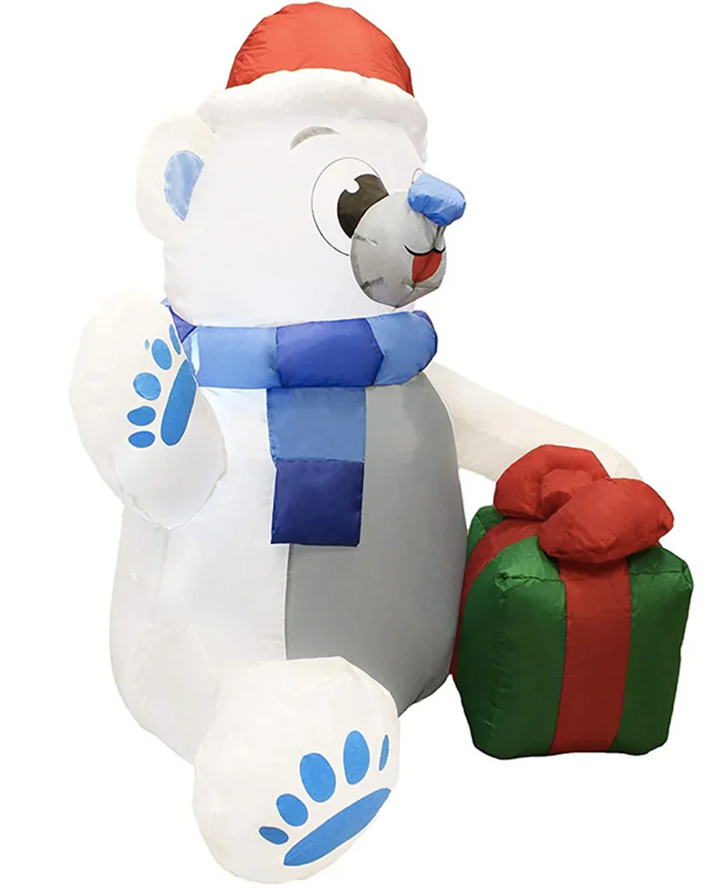 Tall Welcoming Polar Bear Christmas Lawn Inflatable 1.2m - Image 2