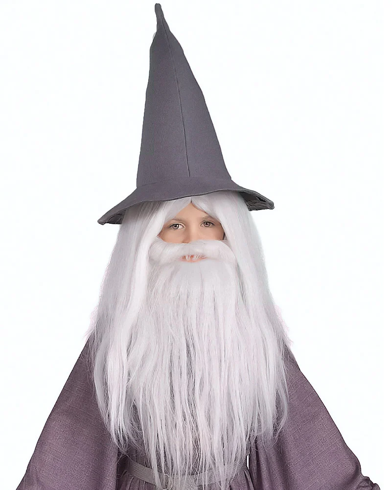 The Lord of the Rings Gandalf Long Grey Kids Wig and Beard Set
