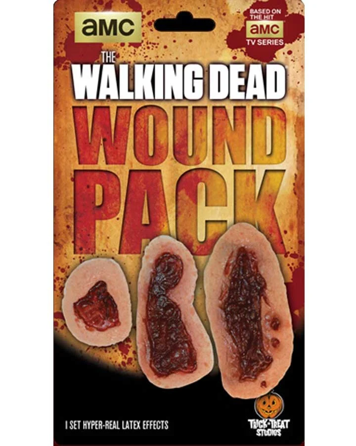 The Walking Dead Walker Wounds FX Appliance Transfer Prosthetic Wound Pack of 3