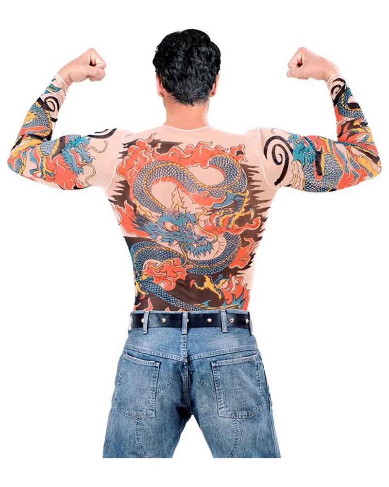 Tiger and Dragon Mens Full Body Tattoo Sleeve - Image 2