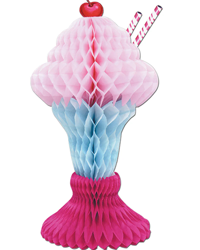 50s Tissue Ice Cream Sundae Decoration
