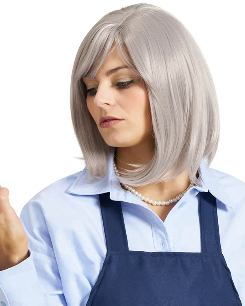 Toity Shop Lady Deluxe Short Grey Wig - Image 4