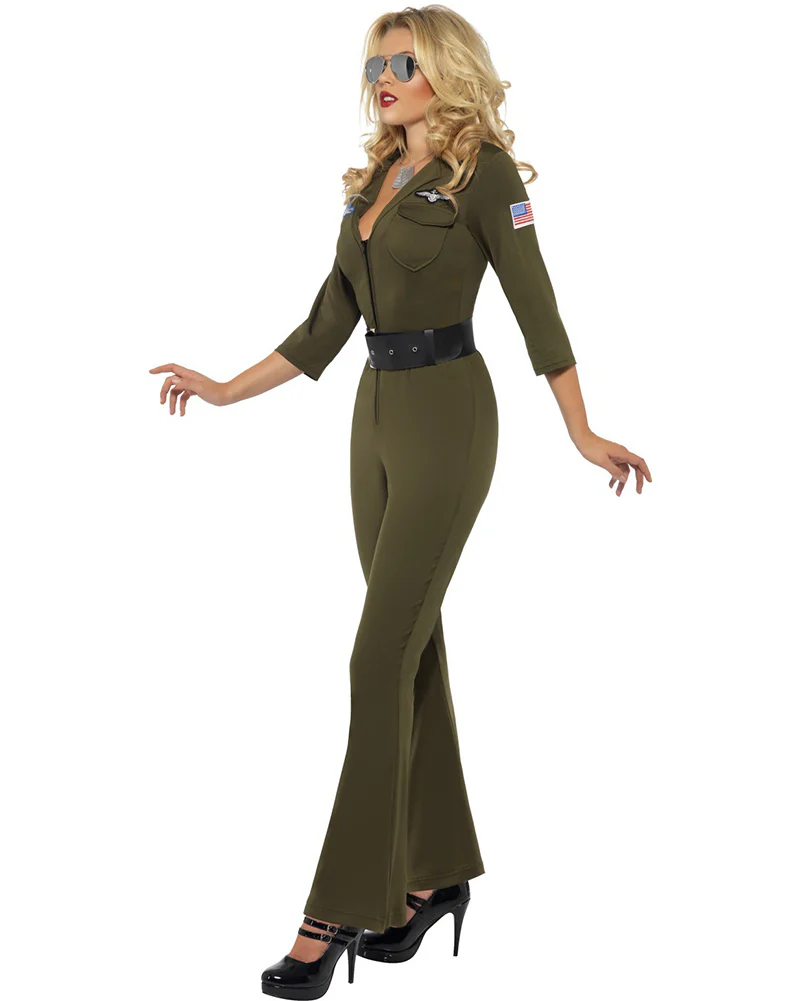 Top Gun Aviator Jumpsuit Womens Costume - Image 2