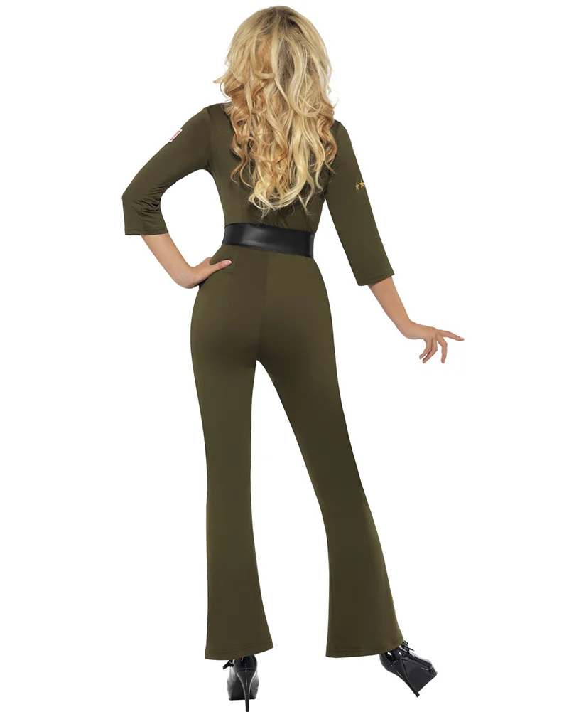 Top Gun Aviator Jumpsuit Womens Costume - Image 3