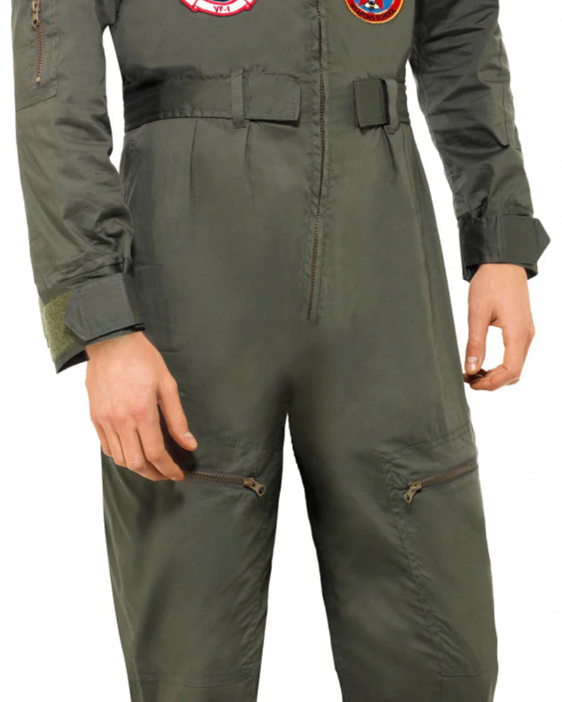 Top Gun Jumpsuit Deluxe Mens Costume - Image 3